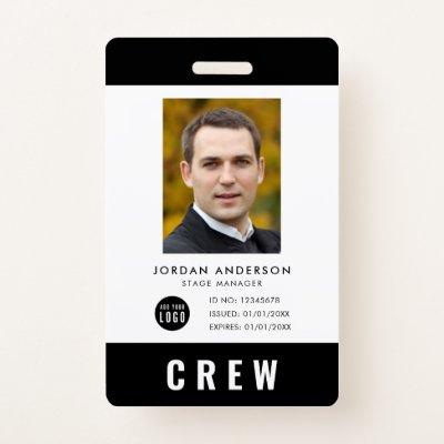 Custom Color Add Logo Photo CREW Pass Badge