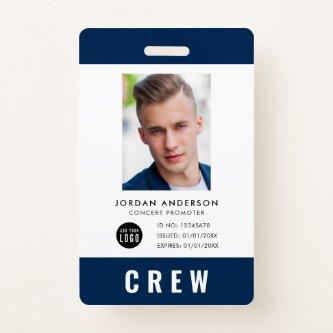 Custom Color Add Logo Photo CREW PASS Badge