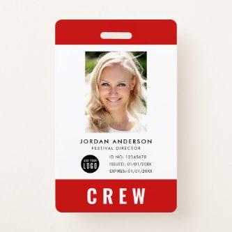 Custom Color Add Logo Photo CREW Pass Badge