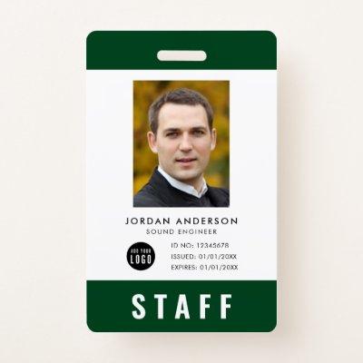 Custom Color Add Logo Photo STAFF Pass Badge