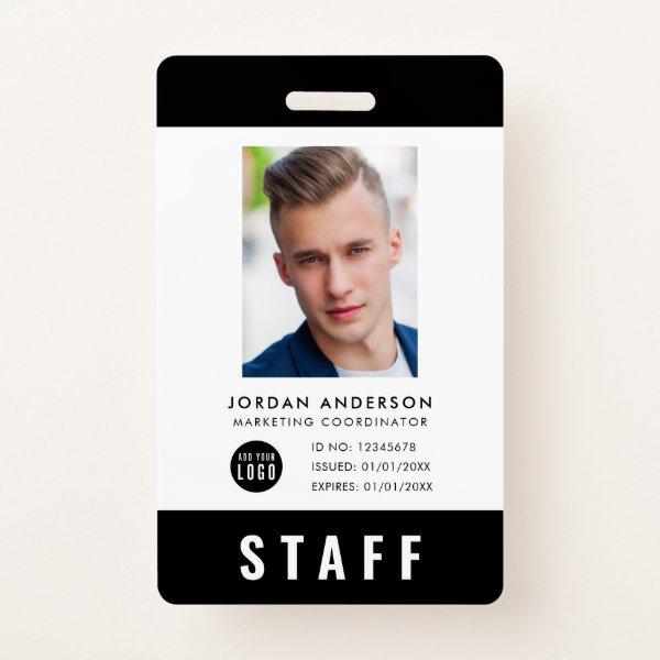 Custom Color Add Logo Photo STAFF PASS Badge