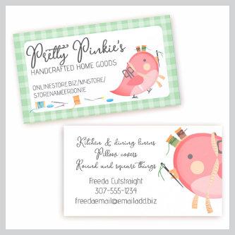 Custom color bird seamstress sewing notions label