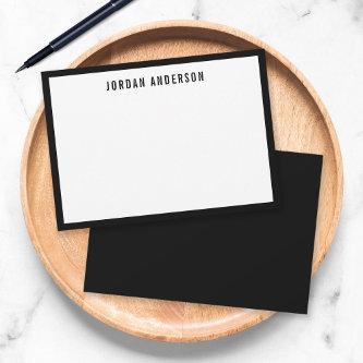 Custom Color Border Modern Bold Personalized Note Card