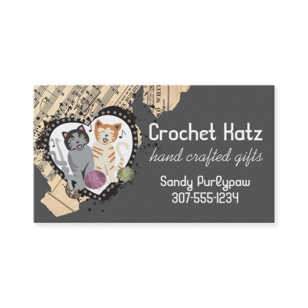 Custom color crochet hook yarn singing cats