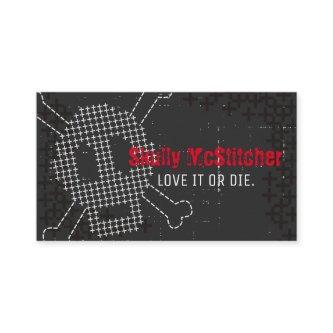 Custom color cross stitch embroidery skull bones
