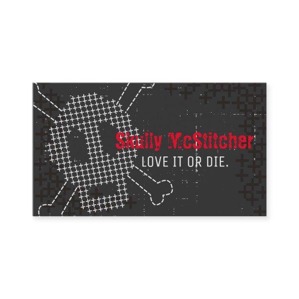 Custom color cross stitch embroidery skull bones