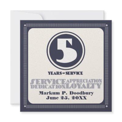 Custom color employee 5 years of service award
