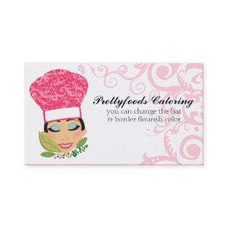 Custom color Italian Hispanic chic woman chef card