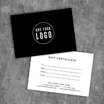 Custom Color Modern Add Logo Gift Certificate