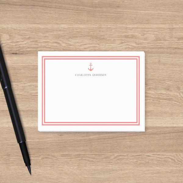 Custom Color Modern Classic Anchor Personalized Post-it Notes