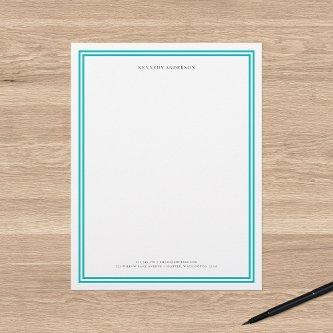 Custom Color Modern Classic Borders Personalized Letterhead