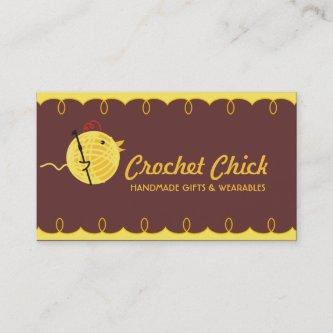 Custom color yarn crochet hook chick card