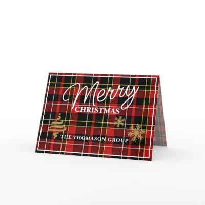 Custom Company Greeting Classic Tartan Pattern Holiday Card