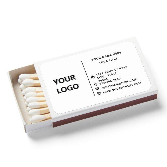 Custom Company Logo and Text Business Matchboxes