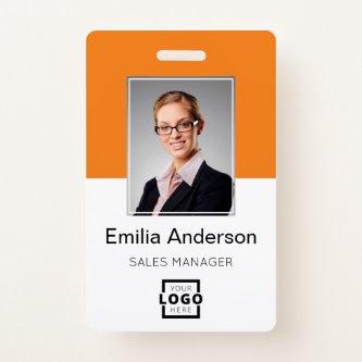 Custom Company Logo Basic Bar Code Employee Photo Badge