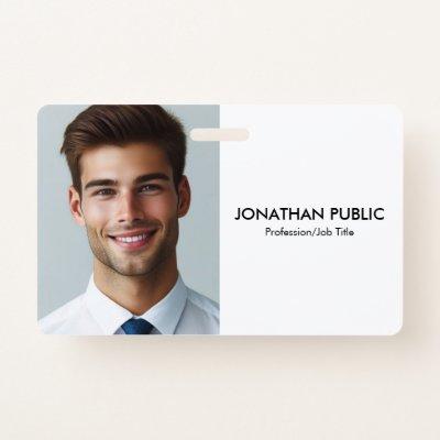 Custom Company Logo Here Employee Photo Template Badge