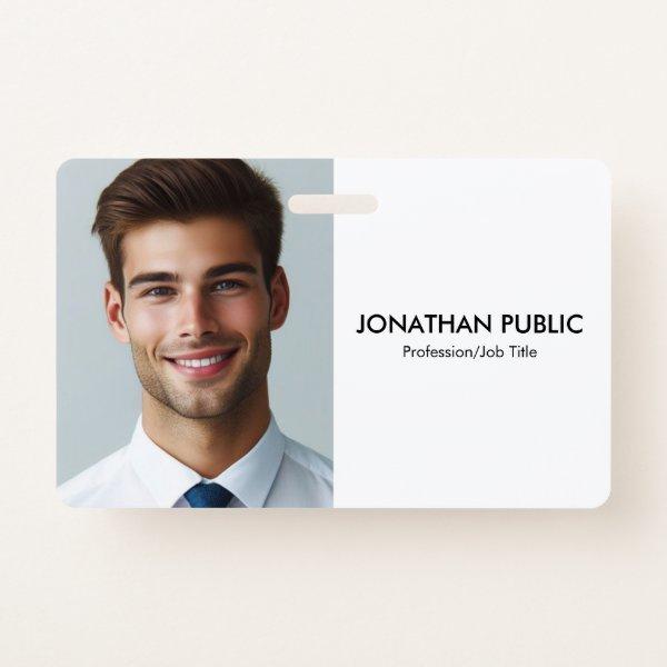 Custom Company Logo Here Employee Photo Template Badge