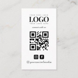 Custom Company Logo & Instagram Facebook QR Code