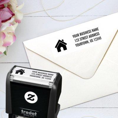 Custom Company Logo Return Address Self-inking Stamp