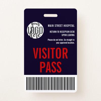 Custom Company Visitor Pass Barcode Logo ID Badge