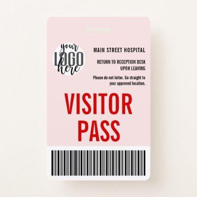 Custom Company Visitor Pass Barcode Logo ID Badge