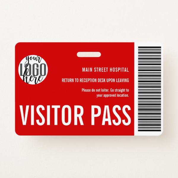 Custom Company Visitor Pass Barcode Logo ID Badge