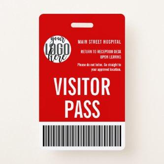 Custom Company Visitor Pass Barcode Logo ID Badge