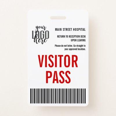 Custom Company Visitor Pass Barcode Logo ID Badge