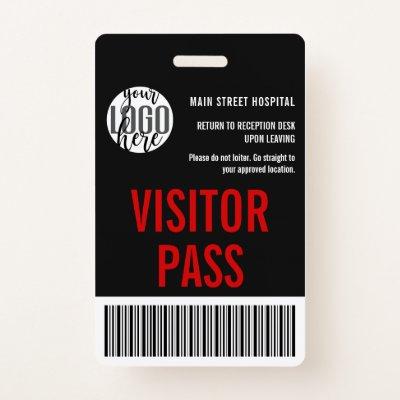 Custom Company Visitor Pass Barcode Logo ID Badge