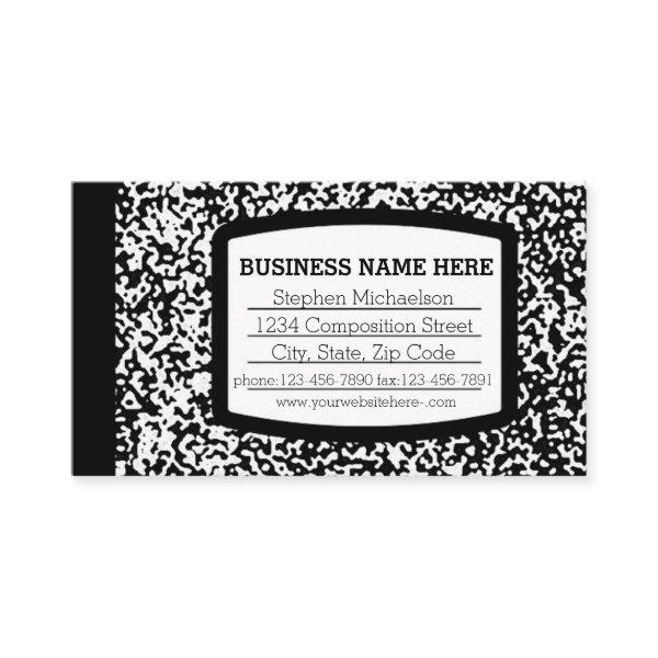Custom Composition Book Black/White School/Teacher