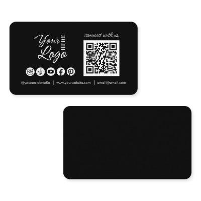 Custom Connect with us Social Media QR Code Black