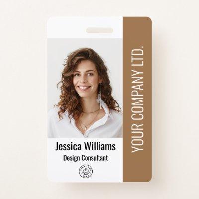 Custom  Corporate Large Employee Photo Brown ID Badge