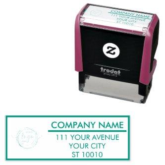 Custom Corporate Minimalist Modern Blue Office   Self-inking Stamp