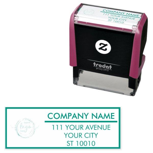Custom Corporate Minimalist Modern Blue Office   Self-inking Stamp