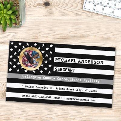 Custom Corrections Officer Thin Gray Line Flag