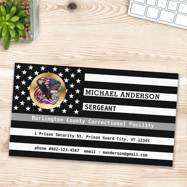 Custom Corrections Officer Thin Gray Line Flag