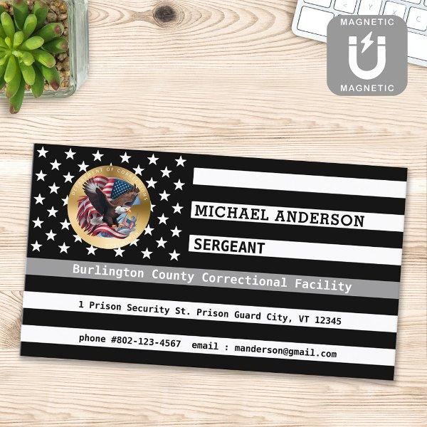 Custom Corrections Officer Thin Gray Line Flag  Magnet