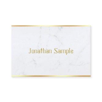 Custom Creative Modern White Marble Gold Text