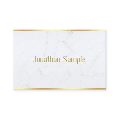 Custom Creative Modern White Marble Gold Text