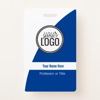 Custom Curved ColorBlock Dark Blue Professional Badge