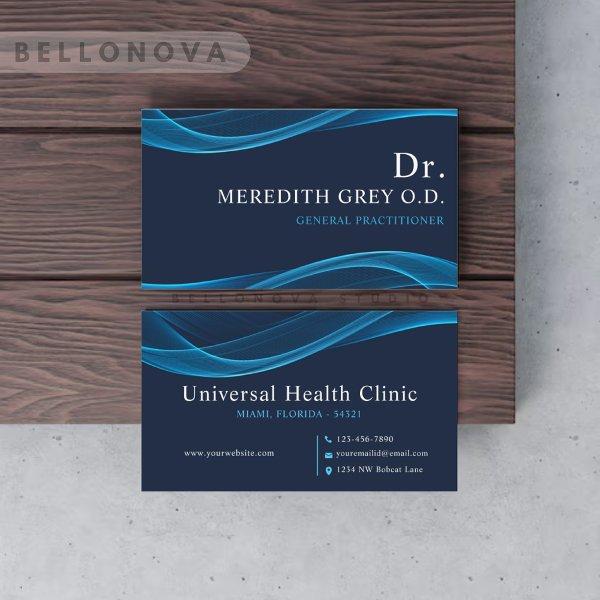Custom Dark Bright Blue White Doctors Fancy