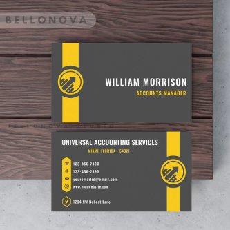 Custom Dark Grey Black Yellow Finance Professional