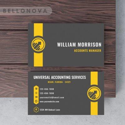 Custom Dark Grey Black Yellow Finance Professional