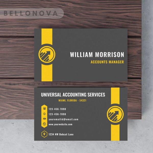 Custom Dark Grey Black Yellow Finance Professional
