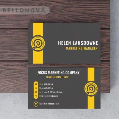 Custom Dark Grey Black Yellow Marketing Profession