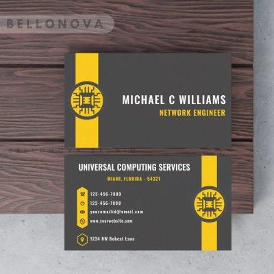 Custom Dark Grey Black Yellow Technology