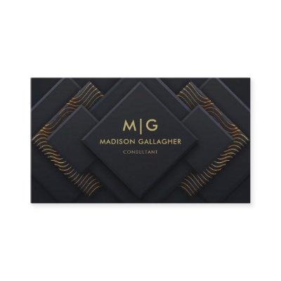 Custom Dark Navy Blue Black And Gold Professional