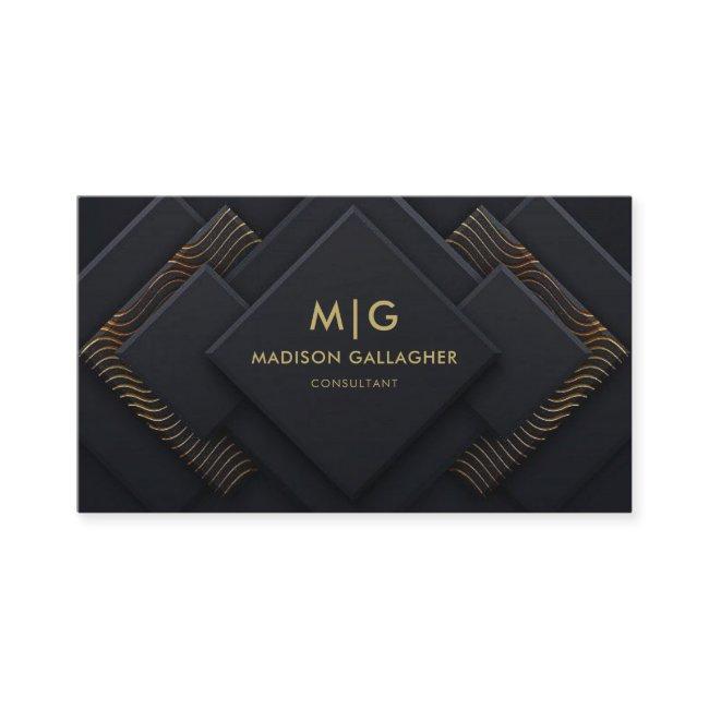 Custom Dark Navy Blue Black And Gold Professional