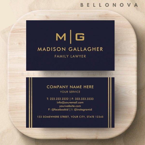 Custom Dark Navy Blue Black And Gold Professional