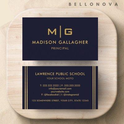 Custom Dark Navy Blue Black And Gold Professional